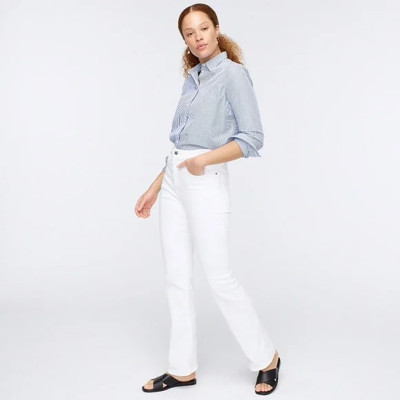 Crew Jeans J Crew High Rise Curvy Bootcut White Jeans